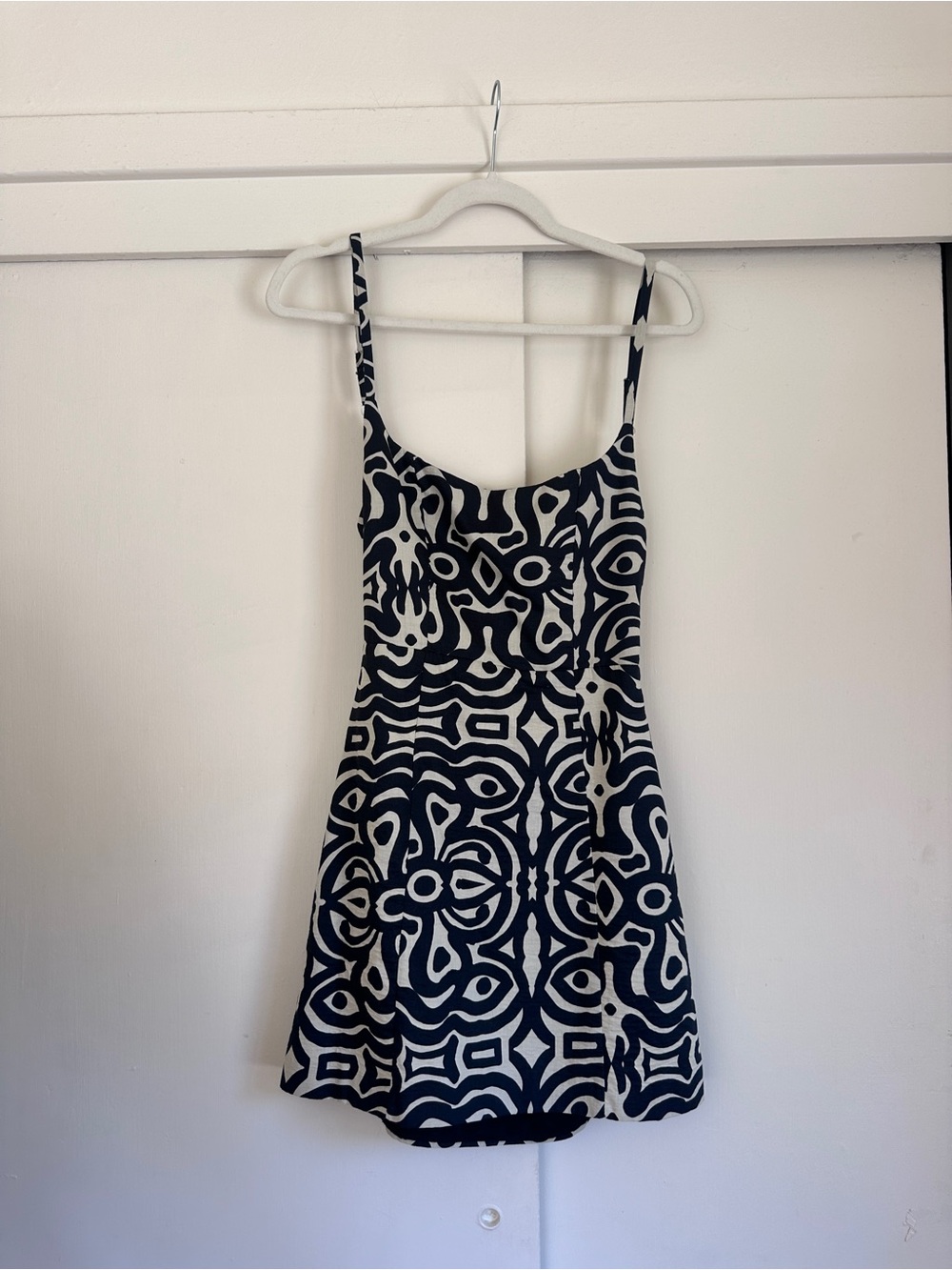 Zara Black and White Geometric Mini Dress